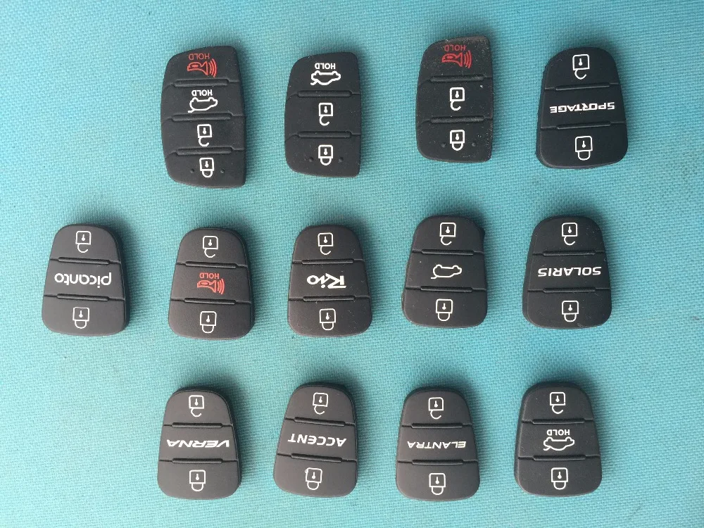 Rubber Pad For Hyundai Solaris Picanto 3 4 Buttons Flip Remote Key Shell key case key case cover car key shell remote control case cover flip key fob shell For Kia RIO HOLD Blank Case Cover Car Accessories 1Pc