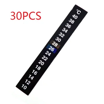 

30PCS Stick-on Digital Fish Tank Aquarium 10 40 C degree Temperature Thermometer Sticker Reptile Turtle Adhesive Sticky Strip