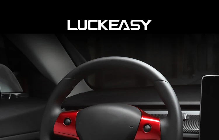 Decorativo do Volante do Carro para Tesla Luckeasy Remendo Modelo Volante Acessórios Quadro Decorativo Vermelho - Branco 3 Abs 2 quadro decorativo remendo vermelho branco