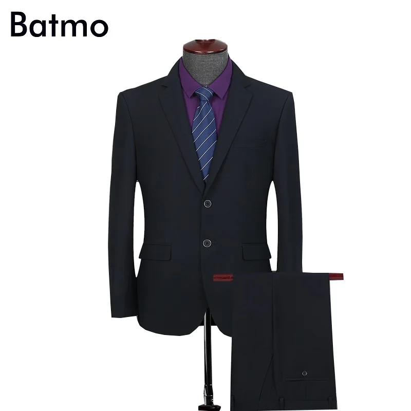 Batmo 2019 Новое поступление высокого качества Строгие Черные костюмы для мужчин