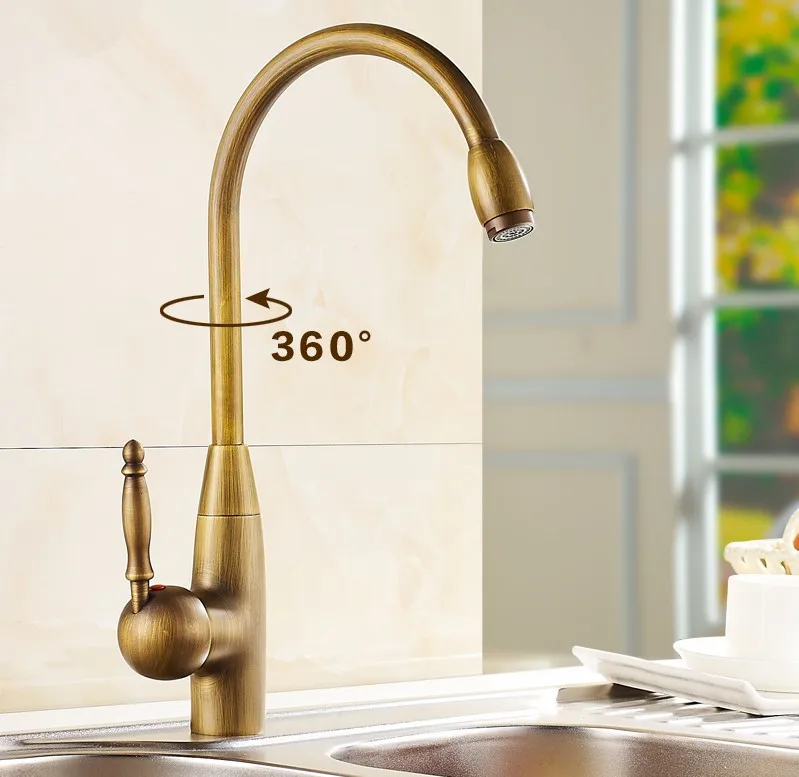 Free Shipping Antique Bronze Finish 360 Degree Swivel Brass Kitchen