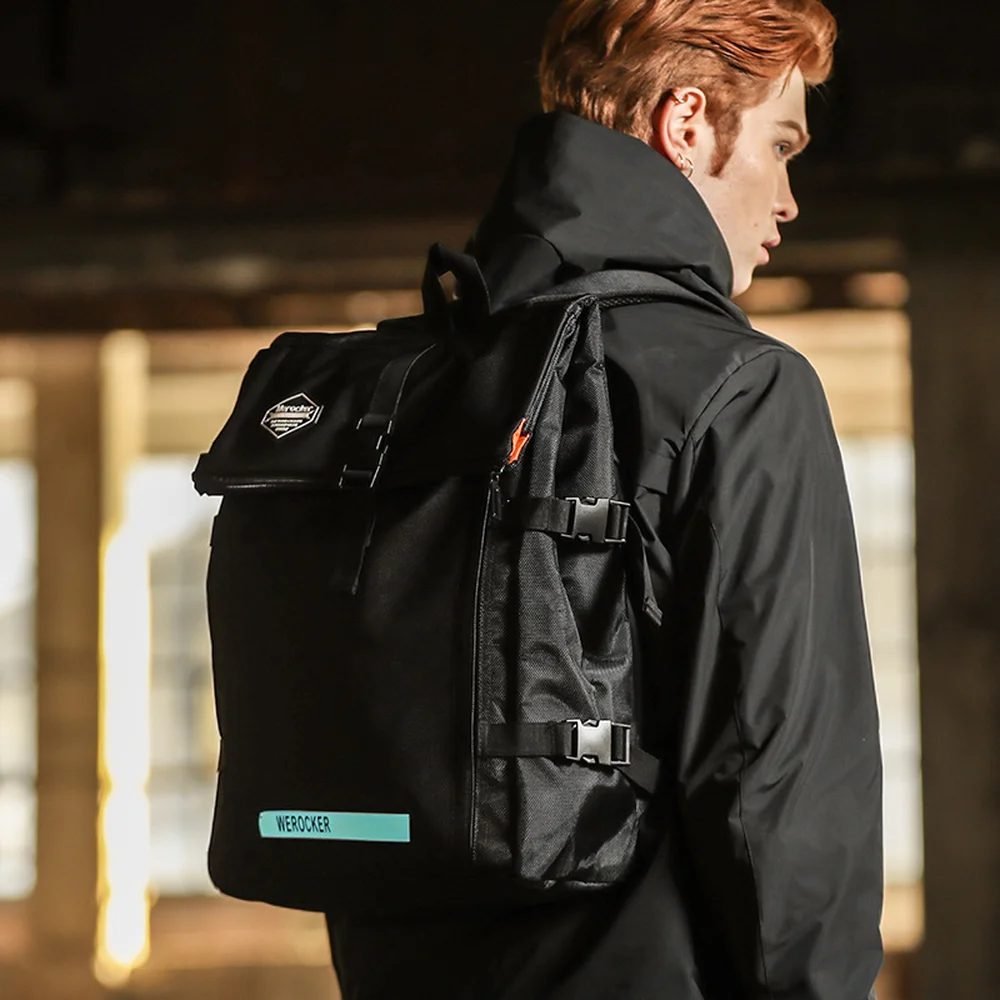 

Creative Korean Version Of The Backpack Female Tide Fashion Dead Fly Luminous Student bag Male Hip Hop Riding Backpack