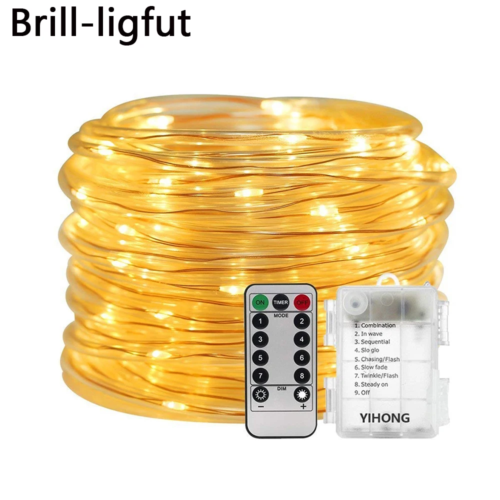 

5M 10M LED Rope Tube String Fairy Light Lamp with 8 Mode Remote Timer Garden Christmas Garden Party Wedding Holiday String Light
