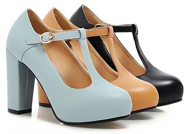 Womens Super Cute Thick Heel Platform Mary Jane Nice Candy Womens Super Cute Thick Heel Platform Mary Jane Nice Candy Office Pump Shoes For Lady