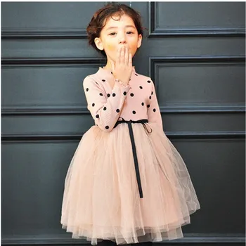 

Children's Garment Dress 2018 New Pattern Long Sleeve Girl Gauze Princess
