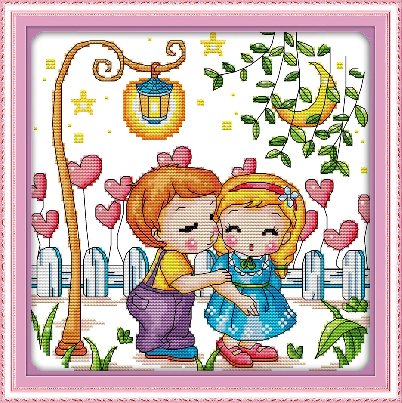

Our warm love, counted printed on fabric DMC 14CT 11CT Cross Stitch kits,embroidery needlework Sets, Home Decor