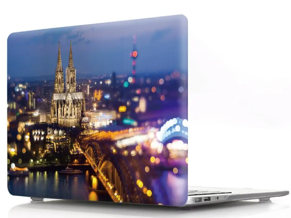 Architectural Pattern Laptop Cover Case for Mac Macbook Air 11 13 Pro Retina 12 13 15 Anti-drop Shell 11.6 13.3 15.4 Touch Bar