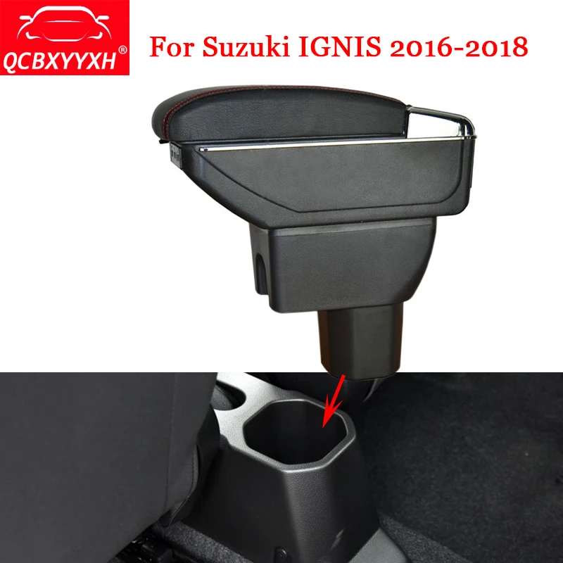 

QCBXYYXH Car Styling ABS Car Armrest Box Center Console Storage Box Holder Case Decoration Accessory For Suzuki IGNIS 2016-2018