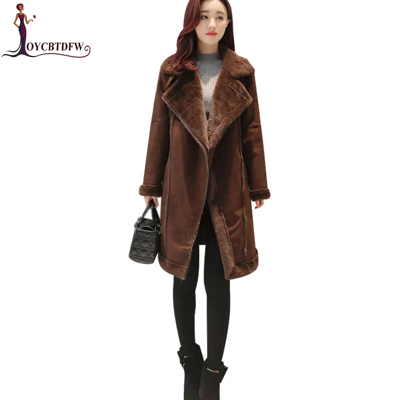 

2018 Winter New Woolen Coat Women mid-Long section Deerskin Lamb Wool Coat Women Thicker Warm Parkas DD030
