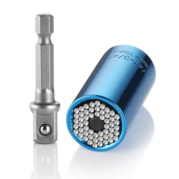 

Universal Socket 7-19mm Universal Sockets Multi Ratchet Wrench Power Drill Adapter Professional Repair Tools
