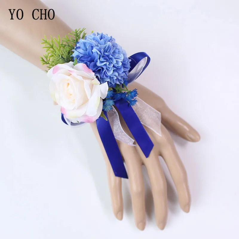 bridesmaid bracelet flower wedding wrist corsage  (1)