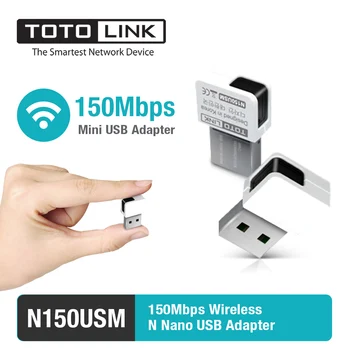 

TOTOLINK Wireless Network Card for Windows System Mini USB 2.0 Wifi Adapter Receiver with 150Mbps 2.4Ghz 802.11 N150USM