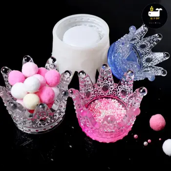 

1 Pc 3D Crown Ashtray Storage Box Mold DIY Phone Holder Silicone Mold Resin Casting DIY Accessories Jewelry Making Tools