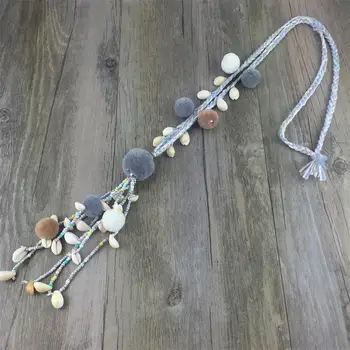 

Fashion Women Handmade Small Beads Colorful Sea Shell Long Necklace Ethnic Multi Layer Necklaces Bohemian Jewelry