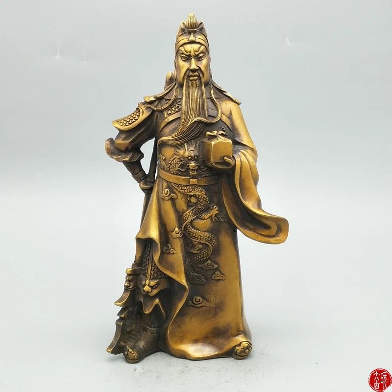 

Редкий династии Цин (QIANLONG) медная статуя GUANGONG, бесплатная доставка