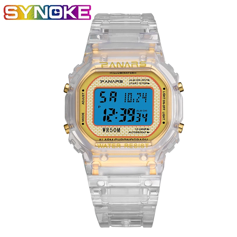 

New 2019 Digital WatchTrend Luminous Fashion Transparent Watch Strap Sport Watch Multi-function Unisex Waterproof Wrist Watch