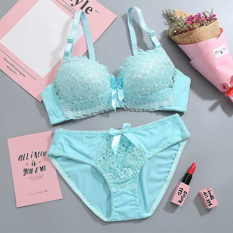 Young Girl Elegant Cup A/B Bra Set Wire Free Lace Bra Panties Set Comfortable Sexy Lingerie Set Push Up Bra Brief Set AD0536 Young Girl Elegant Cup A/B Bra Set Wire Free Lace Bra Panties Set Comfortable Sexy Lingerie Set Push Up Bra Brief Set AD0536
