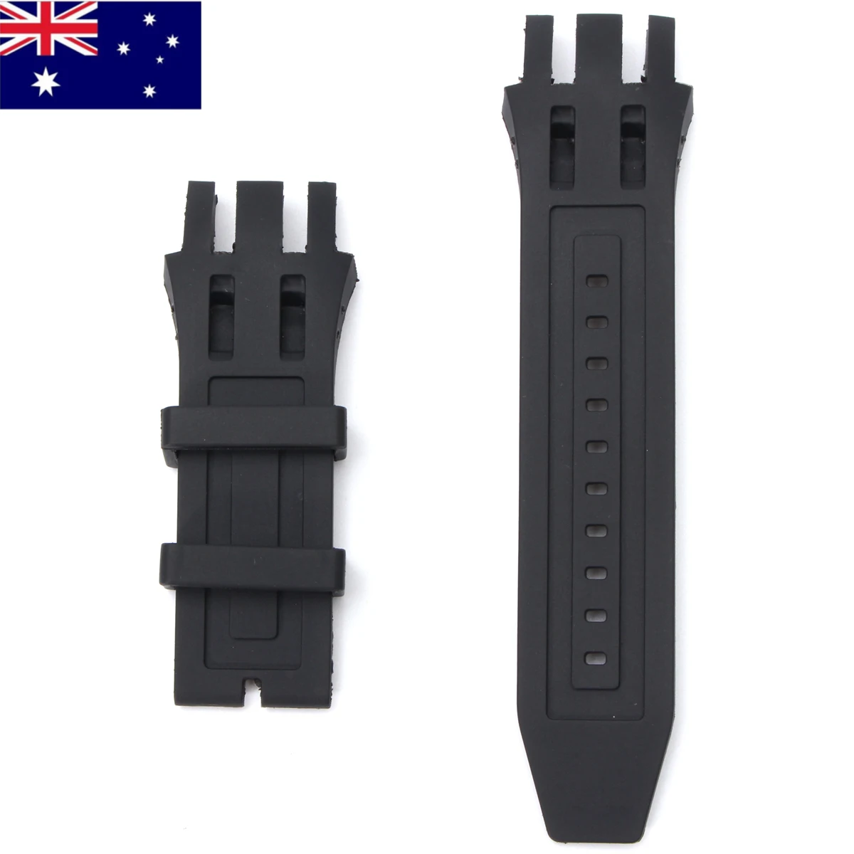 

Black Watchband Replacement Soft Silicone Rubber Watch Band Strap Kit For Invicta SUBAQUA Width: 28mm Total Length: 235mm