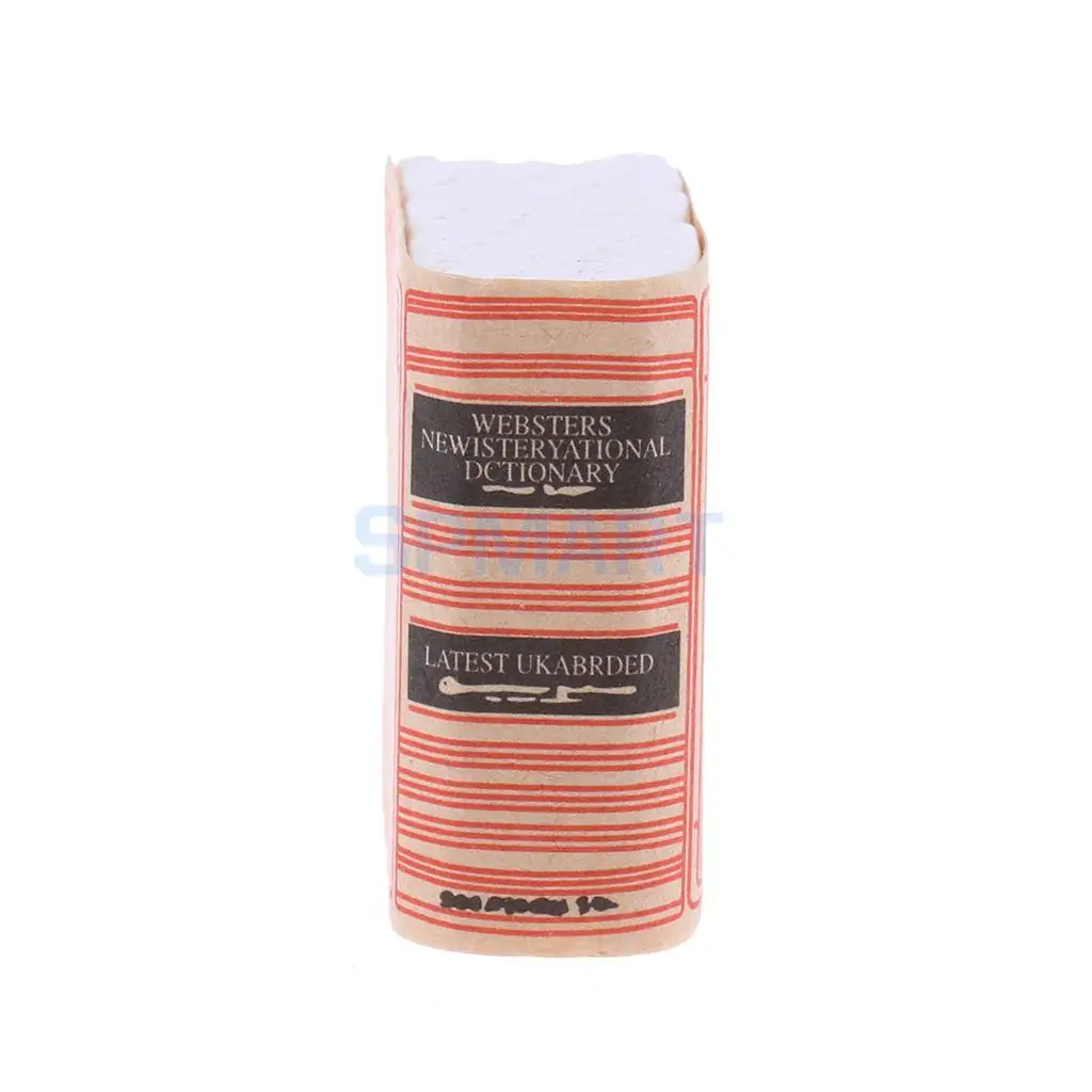 1/12 Scale Mini Dictionary Book Dollhouse Miniature Bookshelf Decoration