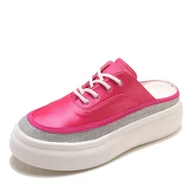 Новинка года; модные женские туфли-оксфорды на плоской платформе; Мягкие Шлепанцы из искусственной кожи; однотонные слипоны на шнуровке в британском стиле; XWD6957