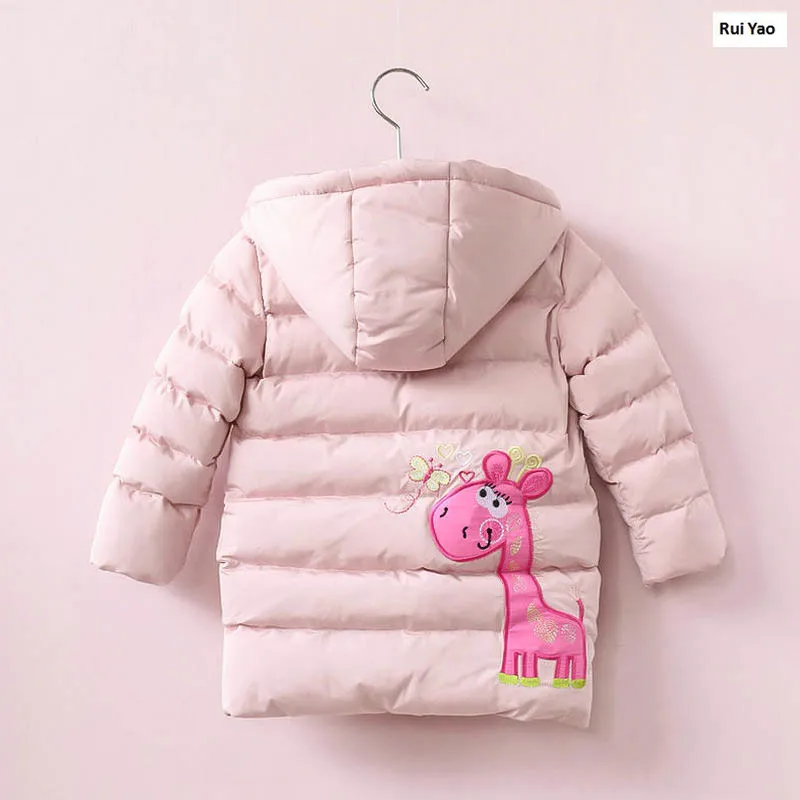 YB3184598585 2018 Baby Jacket For Girls Winter Jacket Animal Parkas Girl Coat Worm Baby Outerwear Kids Jacket Children Clothes 