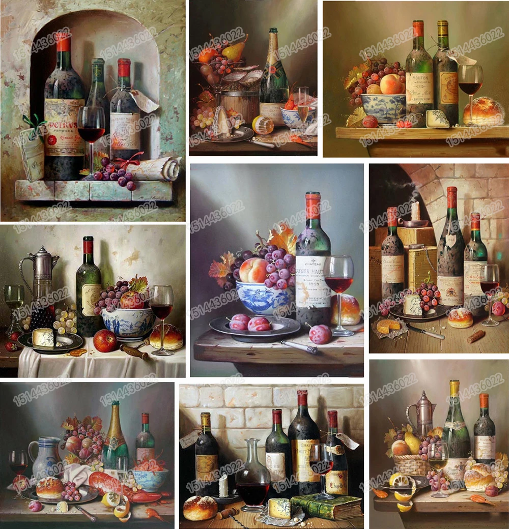 

Diamond embroidery painting Wine Grape Fruit diamond 2019 full gear diamond painting for restaurant picture of rhinestones