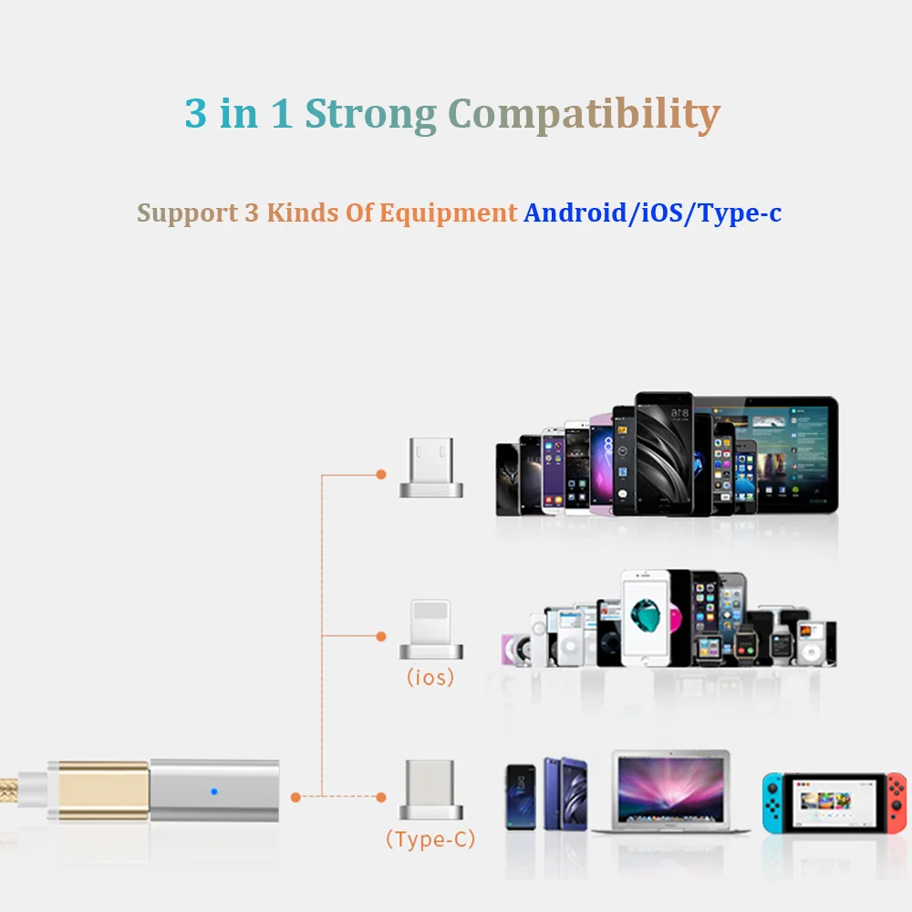 Микро USB к магнитному зарядному кабелю адаптер для освещения на 3 5 Android мобильный