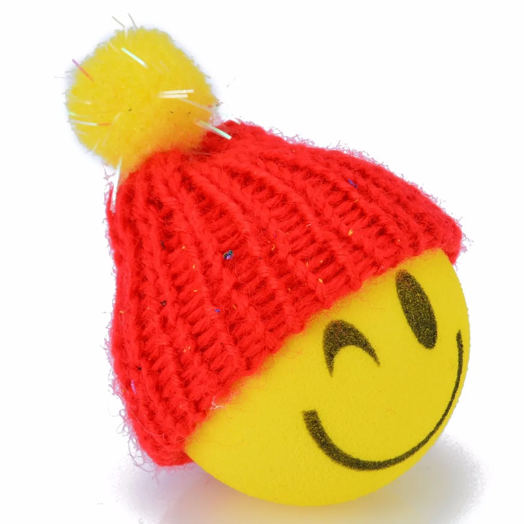 1 шт. милый желтый Счастливый смайлик с шерстяной шляпой автомобильная антенна ручка Топпер воздушный шар Топпер шар авто украшение автомобиля