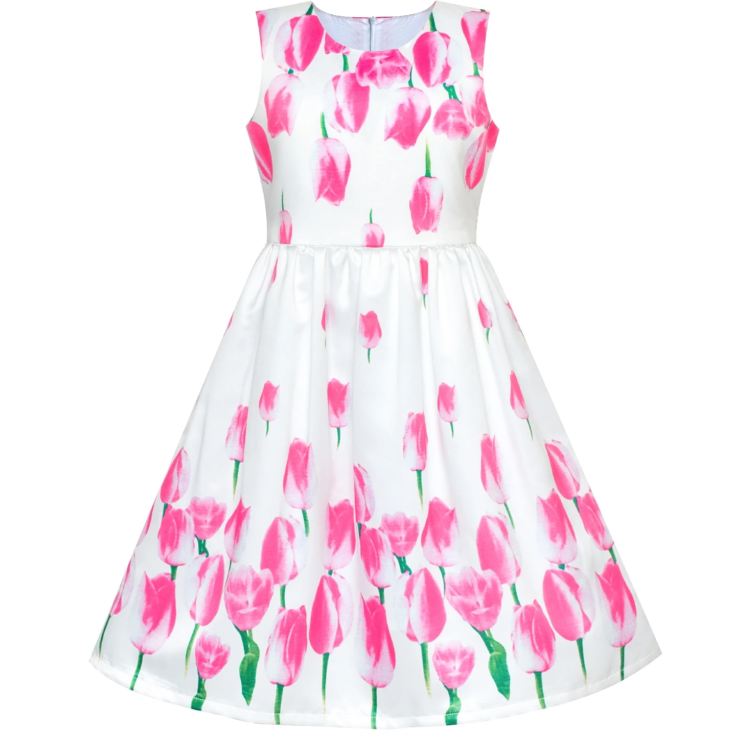 Sunny Fashion платья для девочек платье Тюльпан Цветок Вечеринка Sundress 2020 Лето