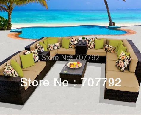 

New!!13-Piece Outdoor Wicker Patio Furniture Sofa Set