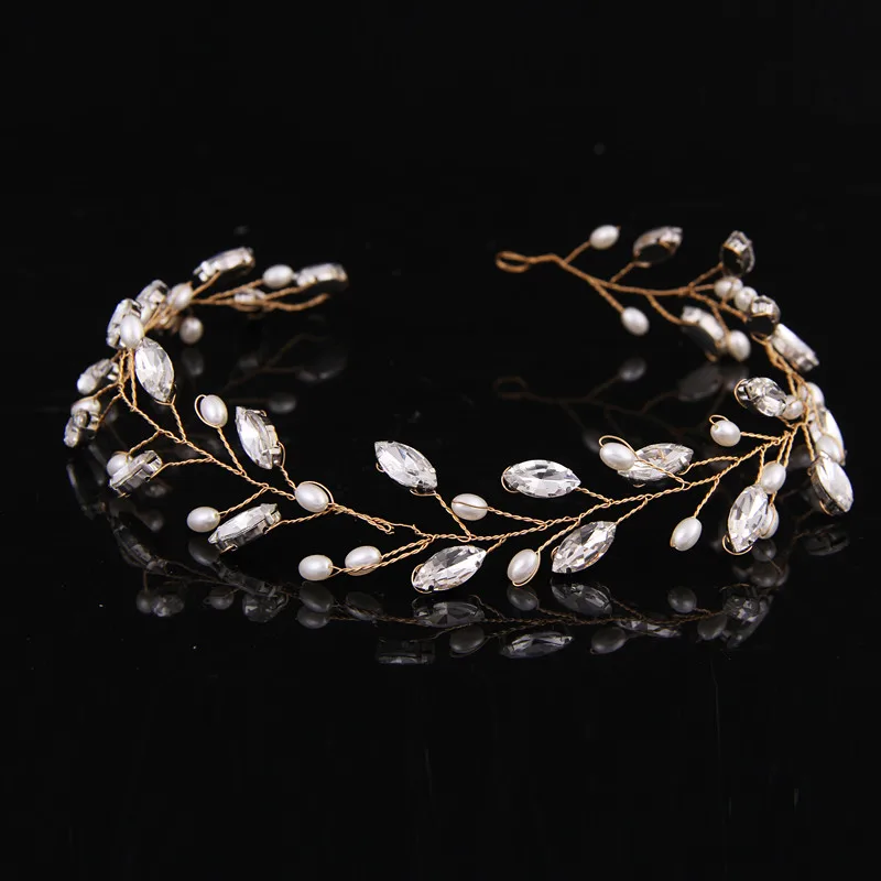 Женская повязка на голову с кристаллами золотистая тиара|hair jewelry|tiara weddingbridal headband |