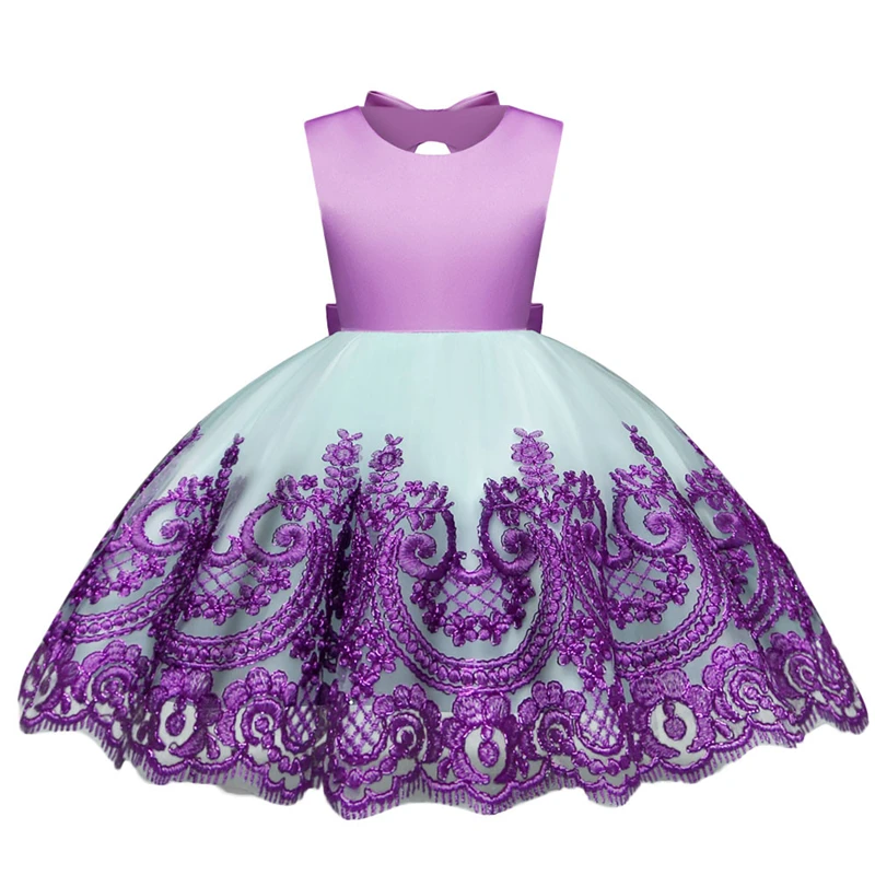 2019 New Child Girls Lace Bowknot Princess Wedding Performance Formal Tutu Dress Clothes Elegant Baby Girl Party Dress V3$ (1)