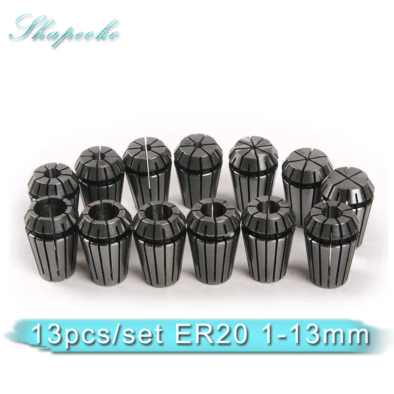 13 шт. 1 мм ER20 Набор пружинных цангов CNC Workholding гравировальный и фрезерный токарный