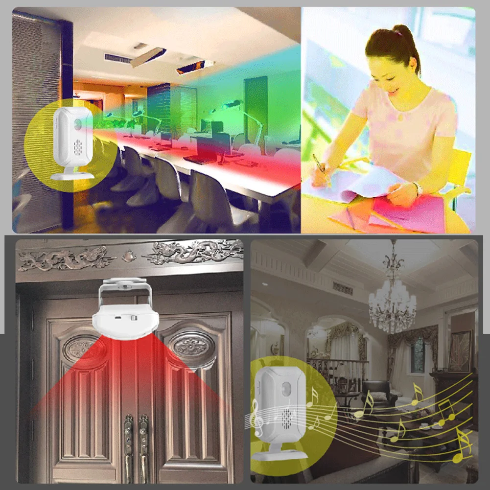 

Home Infrared Detector Night Light Multifunctional Wireless Doorbell PIR Hotel Shop Entry Welcome ABS Motion Sensor Induction