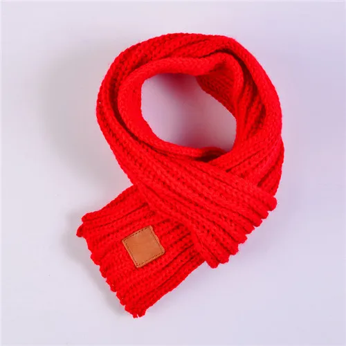 Роскошная брендовая модная красивая осенне-зимняя одежда для мальчиков и девочек, детский однотонный шарф, теплые вязаные шарфы с воротником для женщин, женские банданы - Цвет: Red