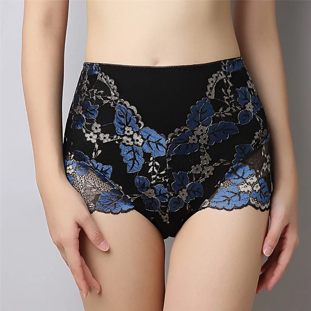 2018New Pattern Women's Panties High Waist Cotton Underpants Ma'am Sexy Lace Briefs