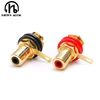 4pcs/set RCA Socket Power Amplifier Signal Cable Connector Adapter RCA Lotus Head Copper Gold Plated RCA Connector 1