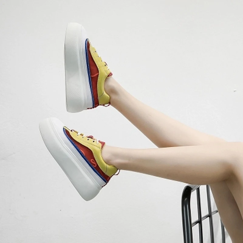 Nueva L Thick Coreana 100 De Loosecake Versión Azul Zapatos Toma Mujer Super Malla Superficie Verano Fuego amarillo Bottom 2018 Ins Aumentar Transpirable wnYH8
