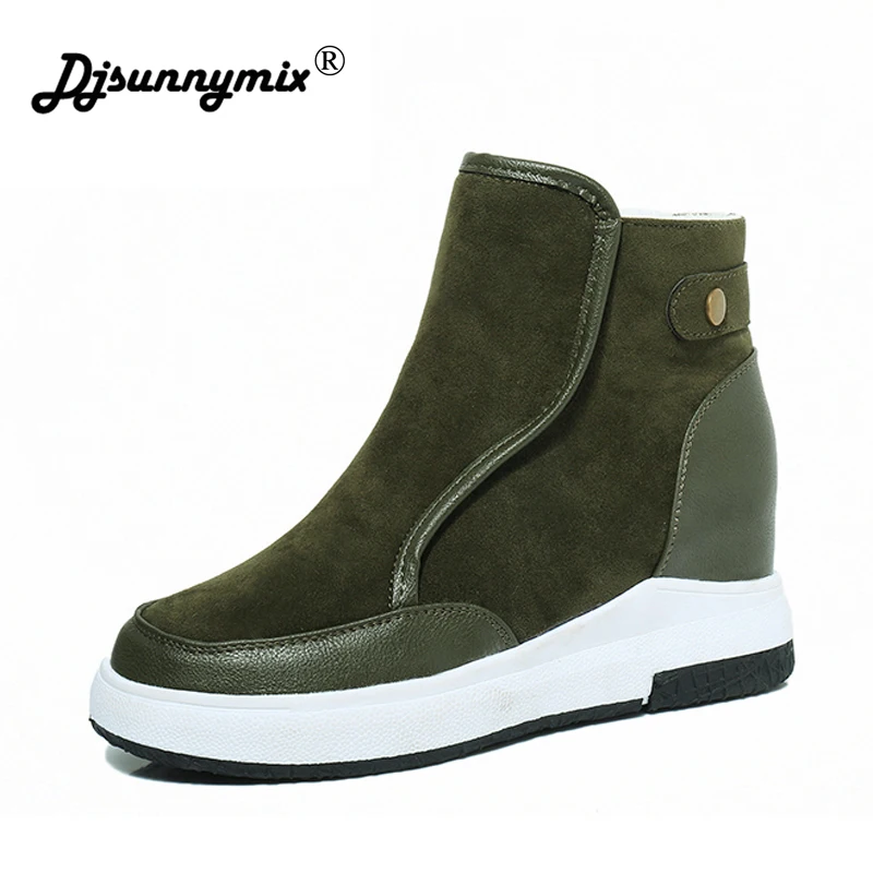 

Sweet Female shoes Women Suede Winter snow boots Warm Cotton-padded shoes wedge Footwear plush Boots lady