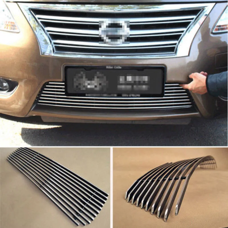 

Alloy Aluminium Front Center Racing Mesh Bumper Grills Billet Grille Cover For Nissan Sylphy 2012-2014