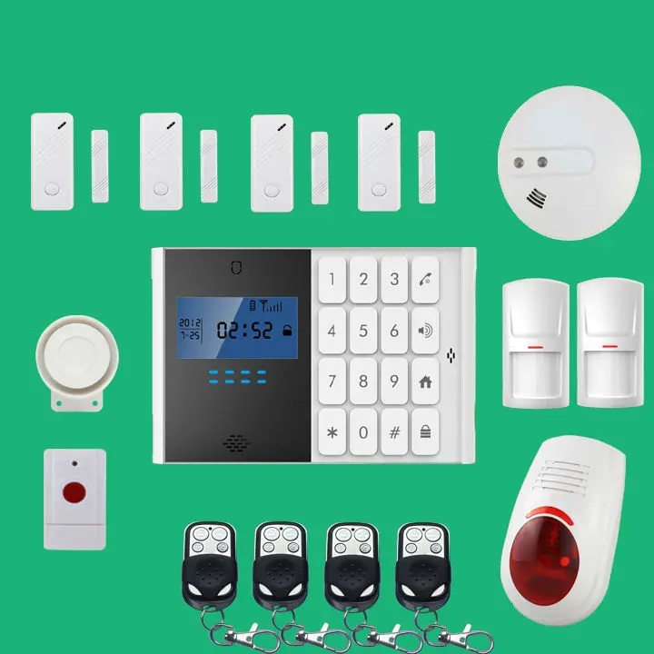 

Wired Wireless App Control by Android IOS GSM Alarm System Home Alarm Systems Security Smoke Detectors Sensors Motion Detector