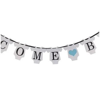 

Welcome Baby Blue heart Baby Shower Ammer garland