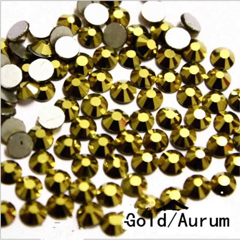 

SS3-SS34 Super Glitter Rhinestones Crystal Gold DMC Non Hot Fix FlatBack Strass Sewing Fabric Garment Rhinestone Nail Art Stone