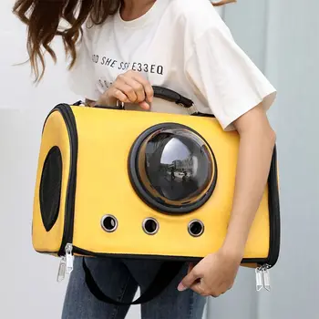 

2020 Pet Puppy Carrier Handbag Bubble Sightseeing Space Leather Shoulder Bag Travel Crossbody for Cats and Dogs