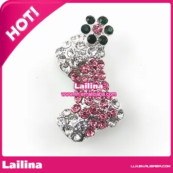 

lovely pink rhinestone christmas socks decoration pendant necklace