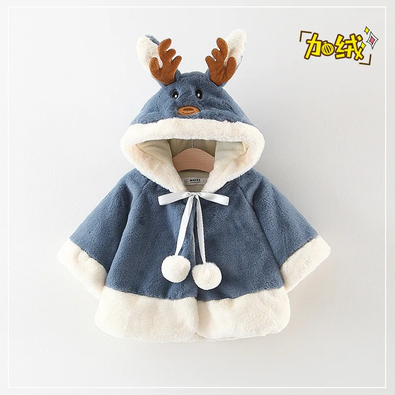 Q155 для девочек из новой коллекции, Рождественский плащ пальто детской одежды осенне-зимняя верхняя одежда