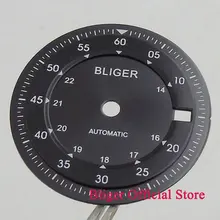 28,5 мм BLIGER черный/зеленый/белый окно с датой набора двойной часовой пояс циферблат подходит DG2813 MIYOTA 8215 движение D299