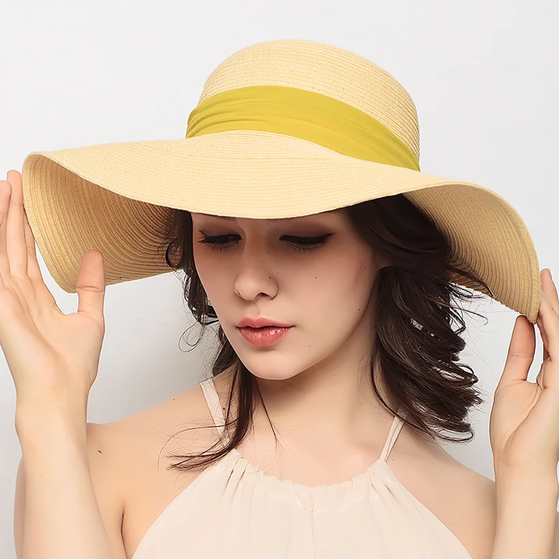 Лента Половина Женская Мода Вс Hat Cap Складной Пляже Летом Шляпы Четыре Цвета Досуг Вс Шляпы