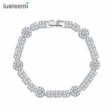 LUOTEEMI Fashion Classic Style Brand New Unique White Gold Plated bracelets & bangles For Women Party Elegant Jewelry Wholesale