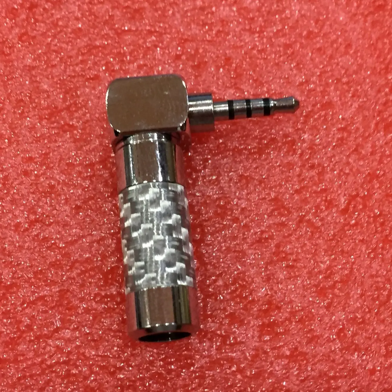 Free Shipping 10pcs Copper Rhodium Plated carbon fiber 2 5mm 4 Pole 90 Degree L shape Repair Headphone Jack Plug Cable Solder